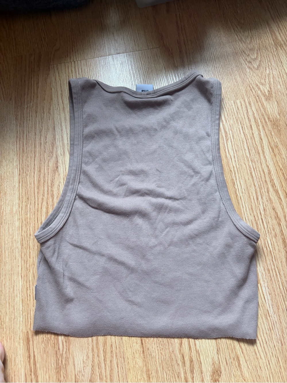 Aritzia TNA Ribbed Crop Tank Top - Taupe
